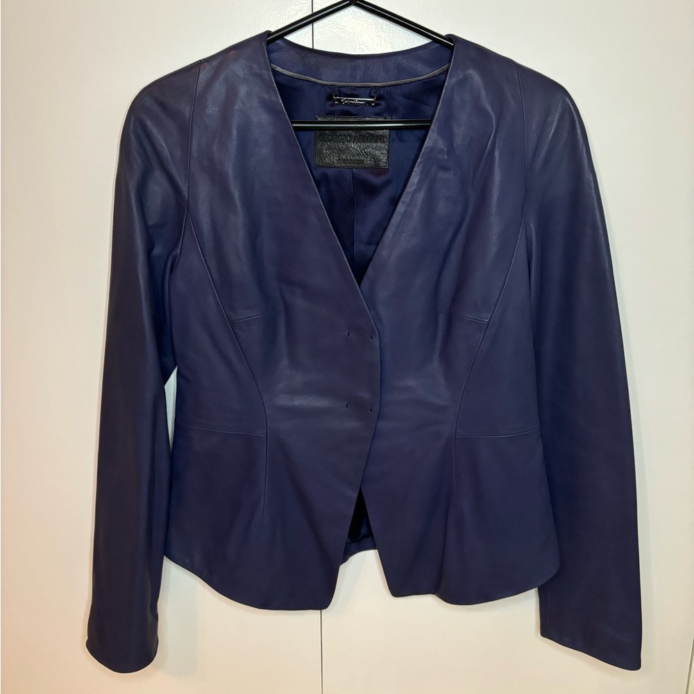 Giorgio Armani lamb leather and silk blazer
